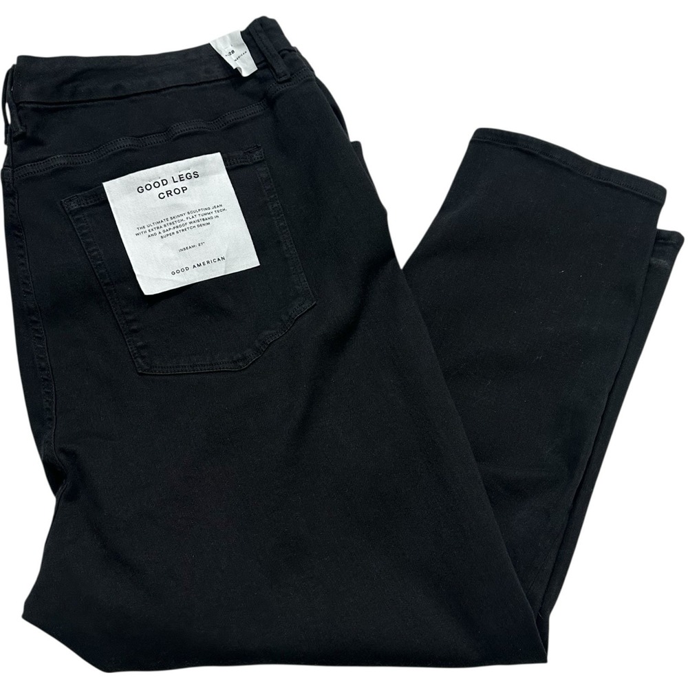 Good American Good Legs Crop Skinny Jeans‎ Black Womens GAGLC001